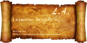 Leimeter Arikán névjegykártya